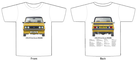 Ford Escort MkII RS2000 1978-79 T-shirt Front & Back